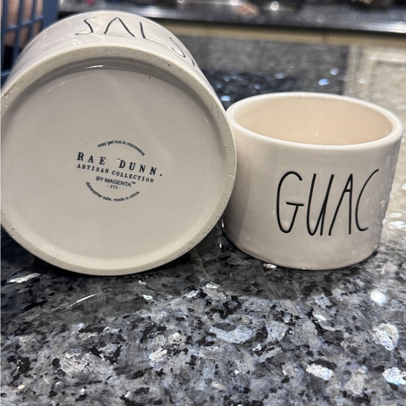 🌶️🥑 Fun Cool Rae Dunn White Ceramic Salsa and Guac Bowls 🌶️🥑 - Picture 8 of 14
